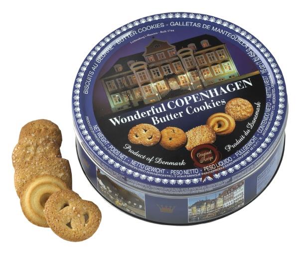 785160  30035-00 Kaker Butter Cookies 454g 26% sm&#248;r Ekte danske Butter Cookies med 26% sm&#248;r